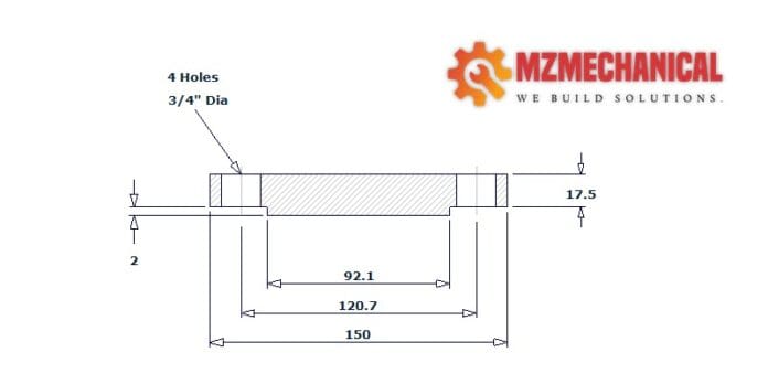 blind flange dn50 class 150 rf pipe 2 inch