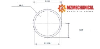 pipe dn1150 sch xs pipe 46 inch