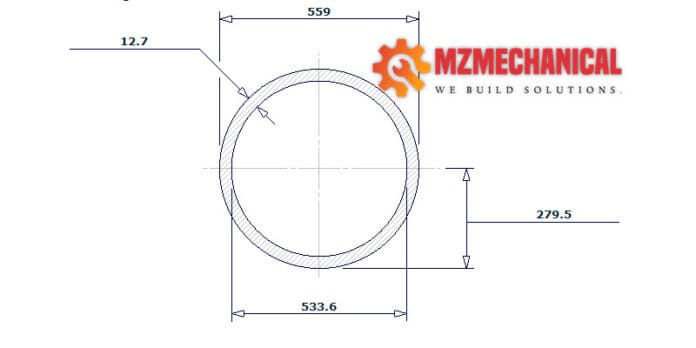 pipe dn550 sch 30 22 inch